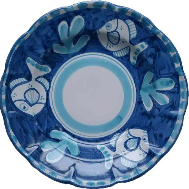 Amalfi Plate 20 cm Blue & Turquoise Fish