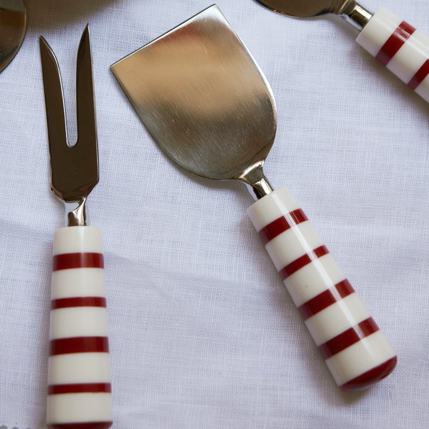 Cheese Cutlery Set Striped Handle