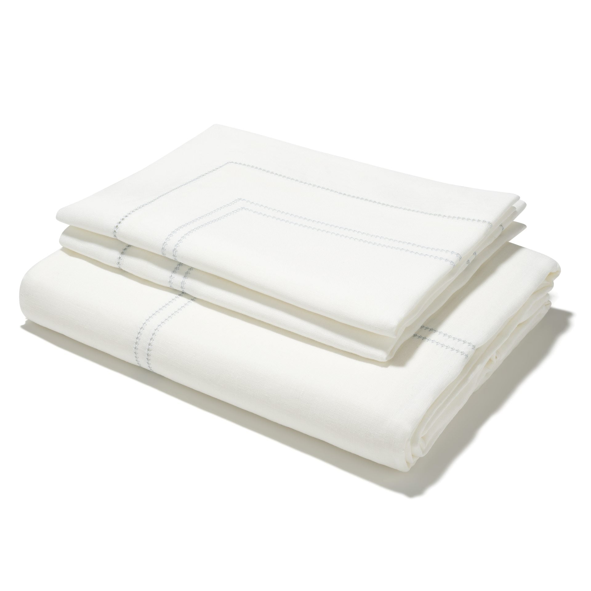 Bed Linen Set Hemstitch Chambray Blue