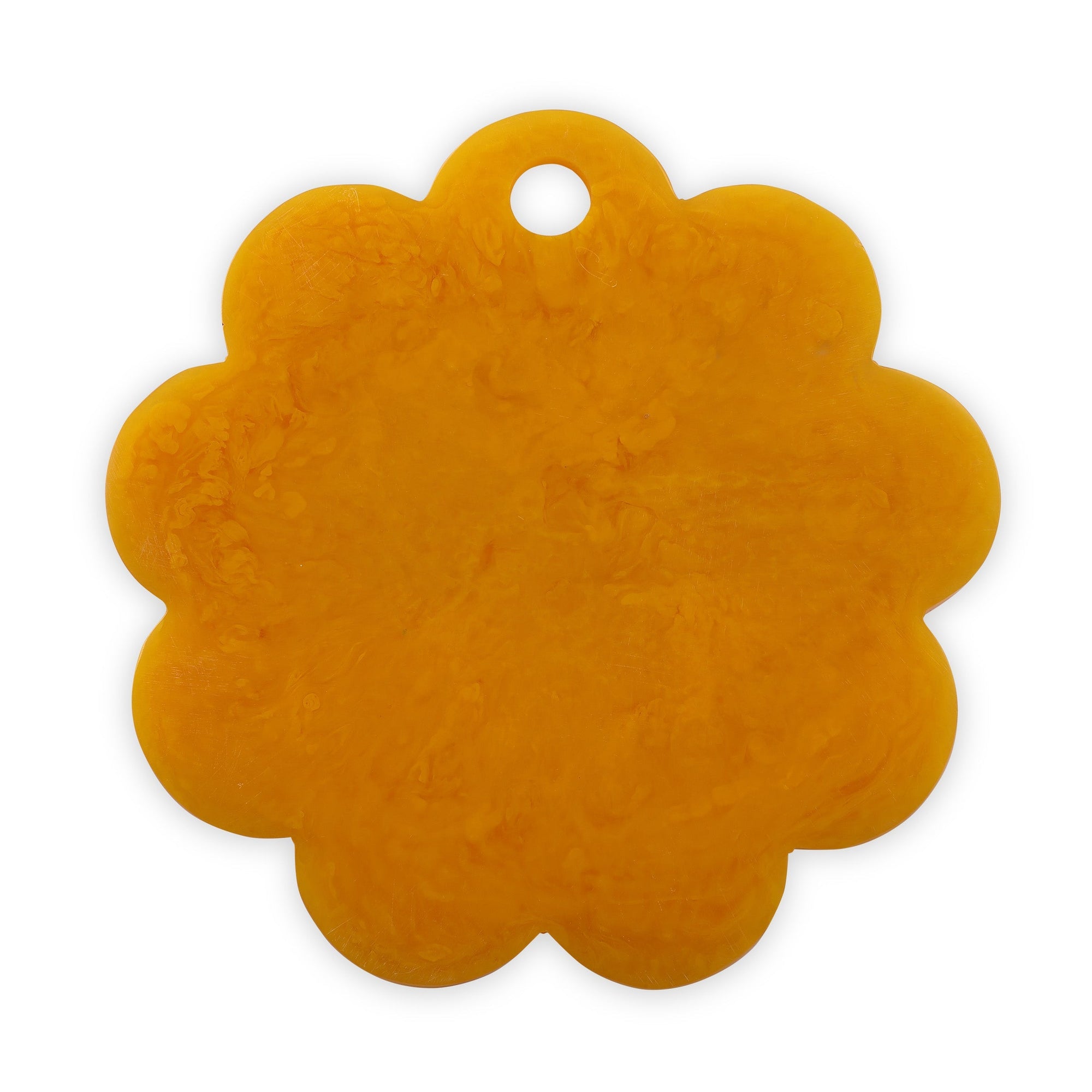 Scallop Resin Cheese Charcuterie Board, Mustard - 9 Inches