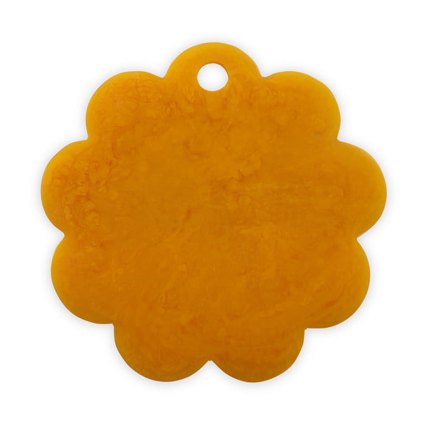Scallop Resin Cheese Charcuterie Board, Mustard - 9 Inches