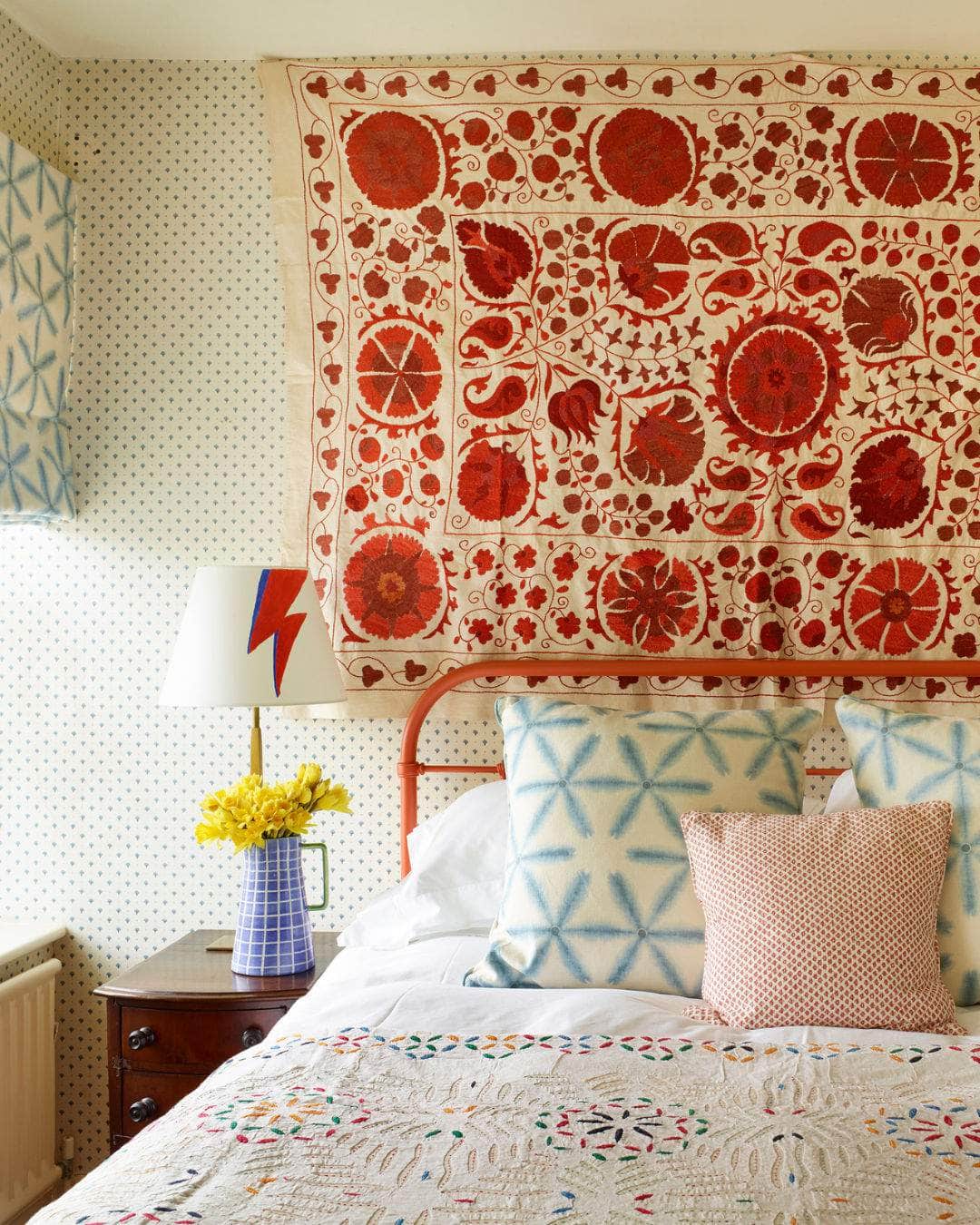 Vintage Red Suzani Quilt No.215