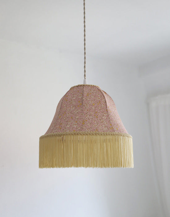 Vintage Bell-Shaped Pendant Light Printed with Fringes