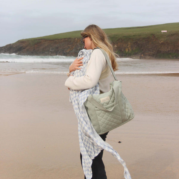 Baby Changing Bag - Sage (With Pram Clips)