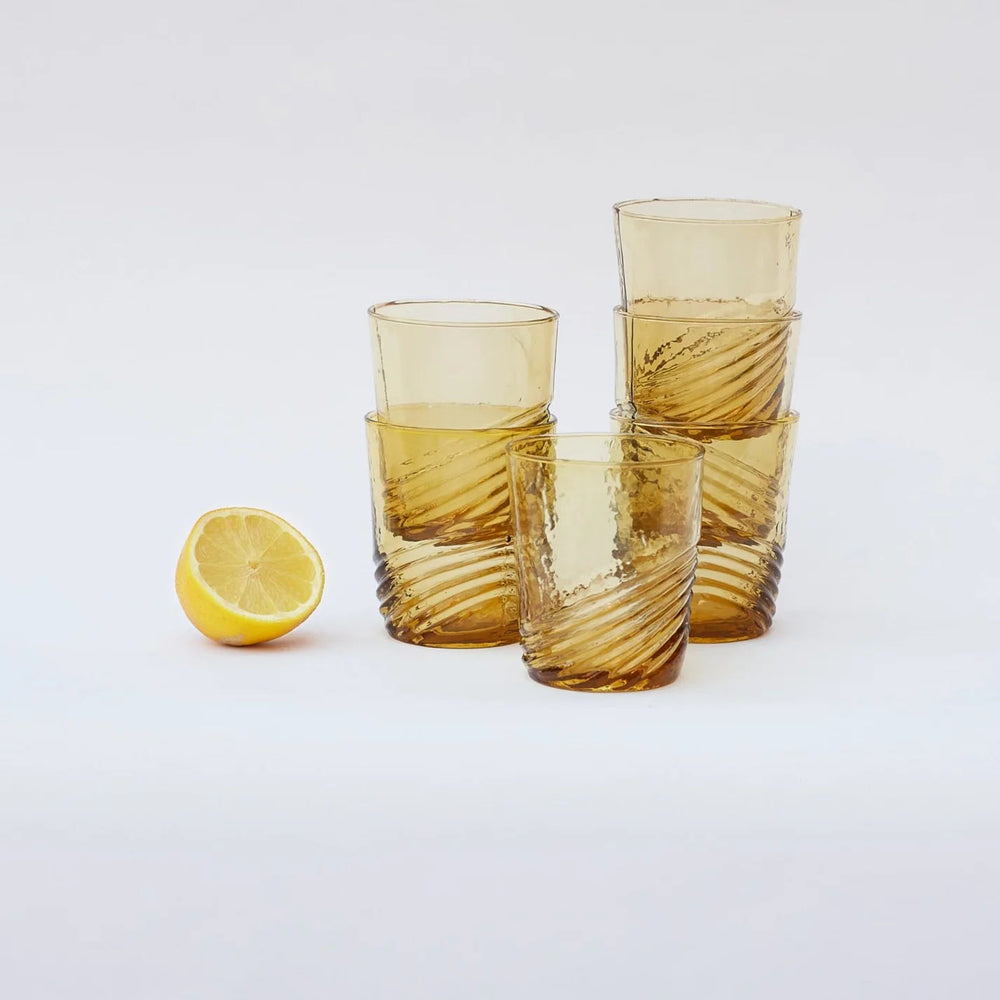 Swirl Water Glass - Curry