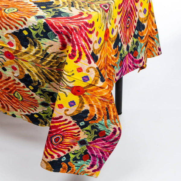 Les Ottomans x Matthew Williamson Cotton Tablecloth - Peacock Feather