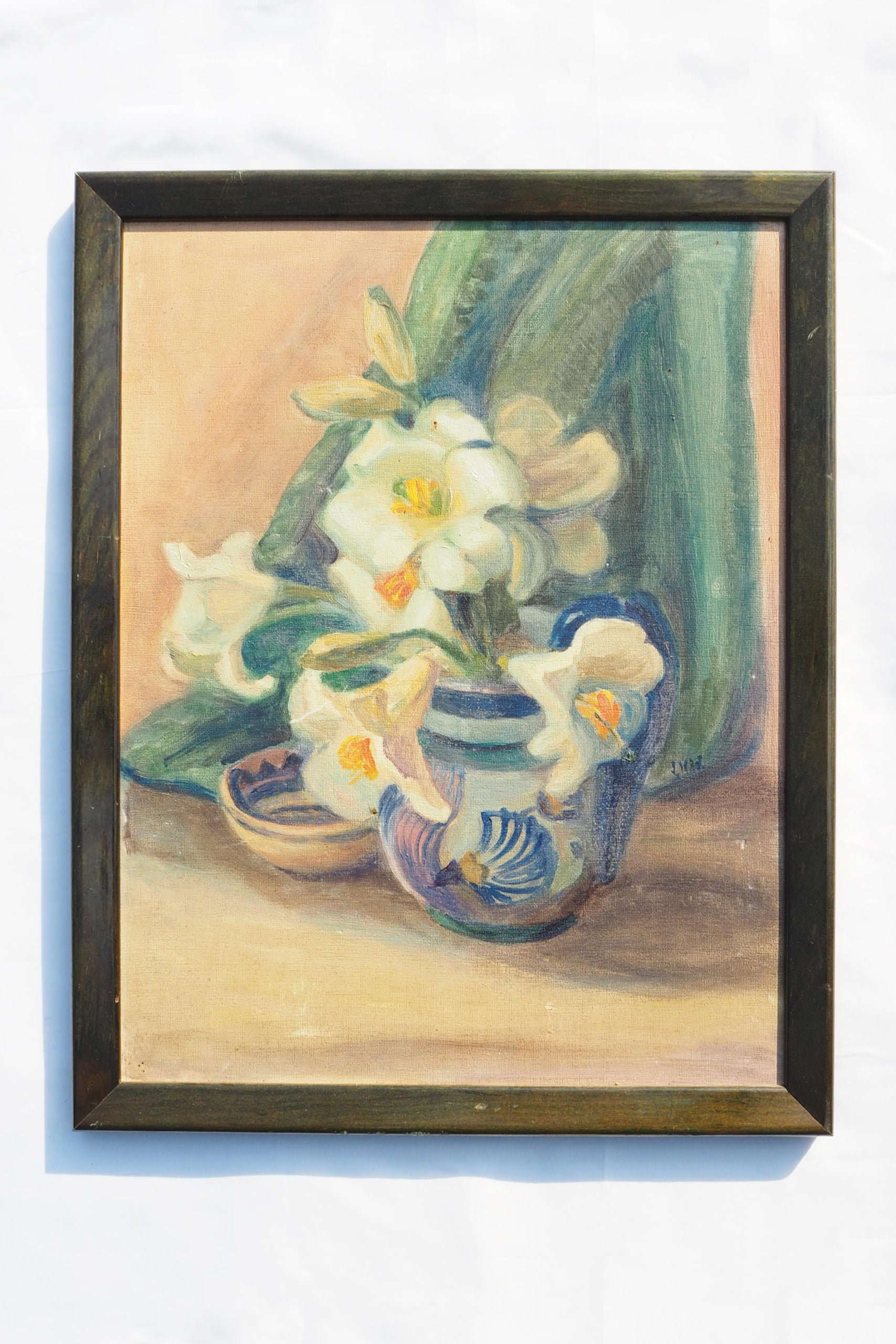 Vintage Oil on Board Still Life Painting