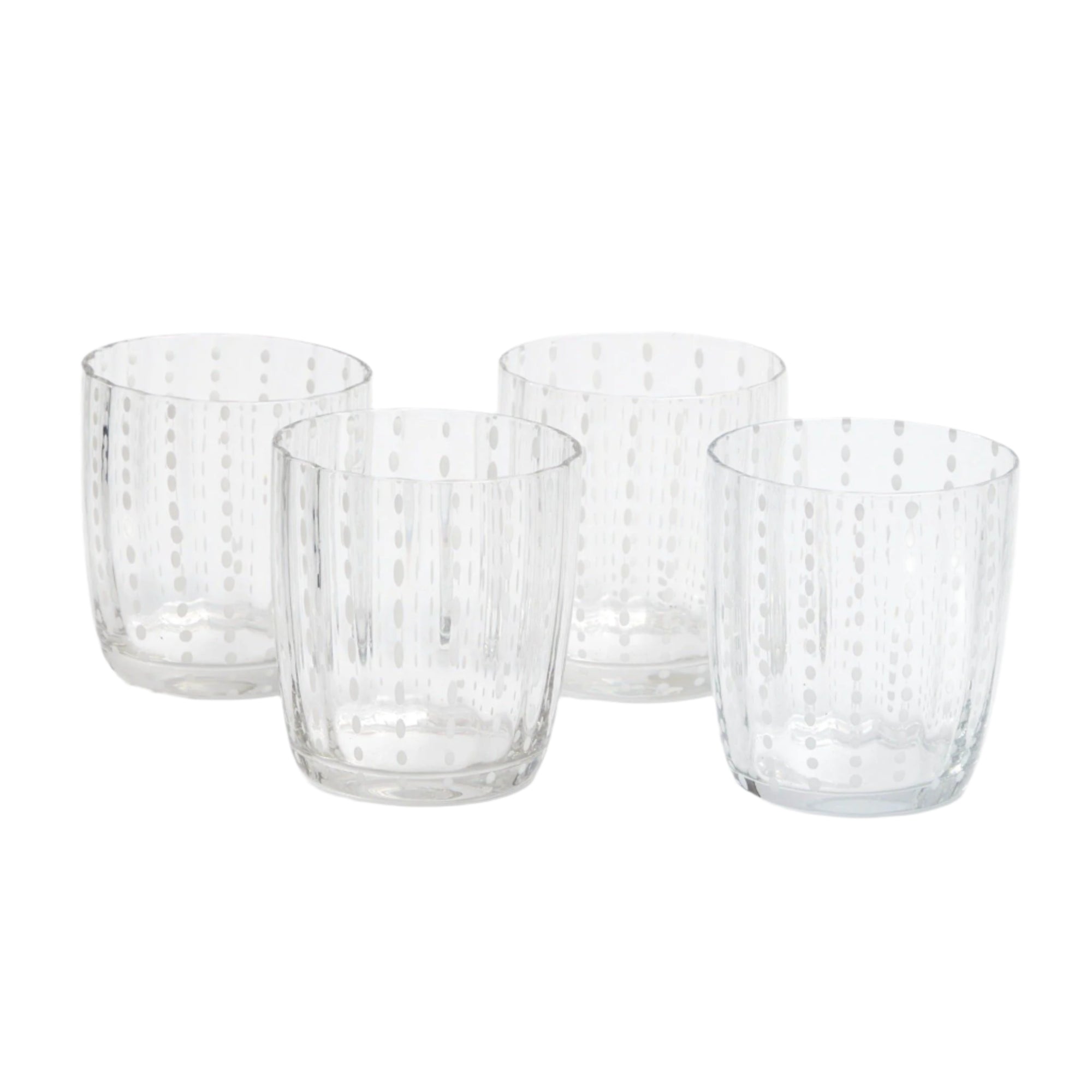 Clear White Speckled Water Glasses (set of 6)