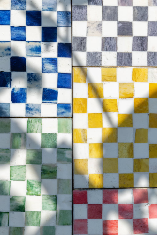 Coasters | Inlay Chequered| Multi Coloured