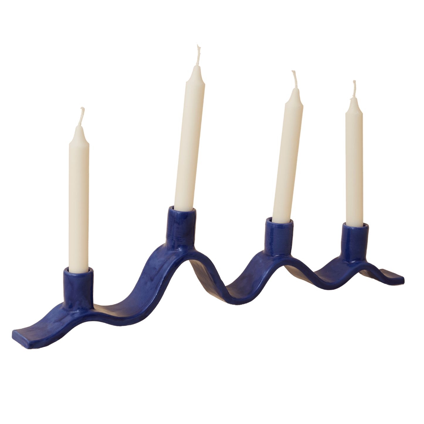 Large Wavy Candelabra - Blue