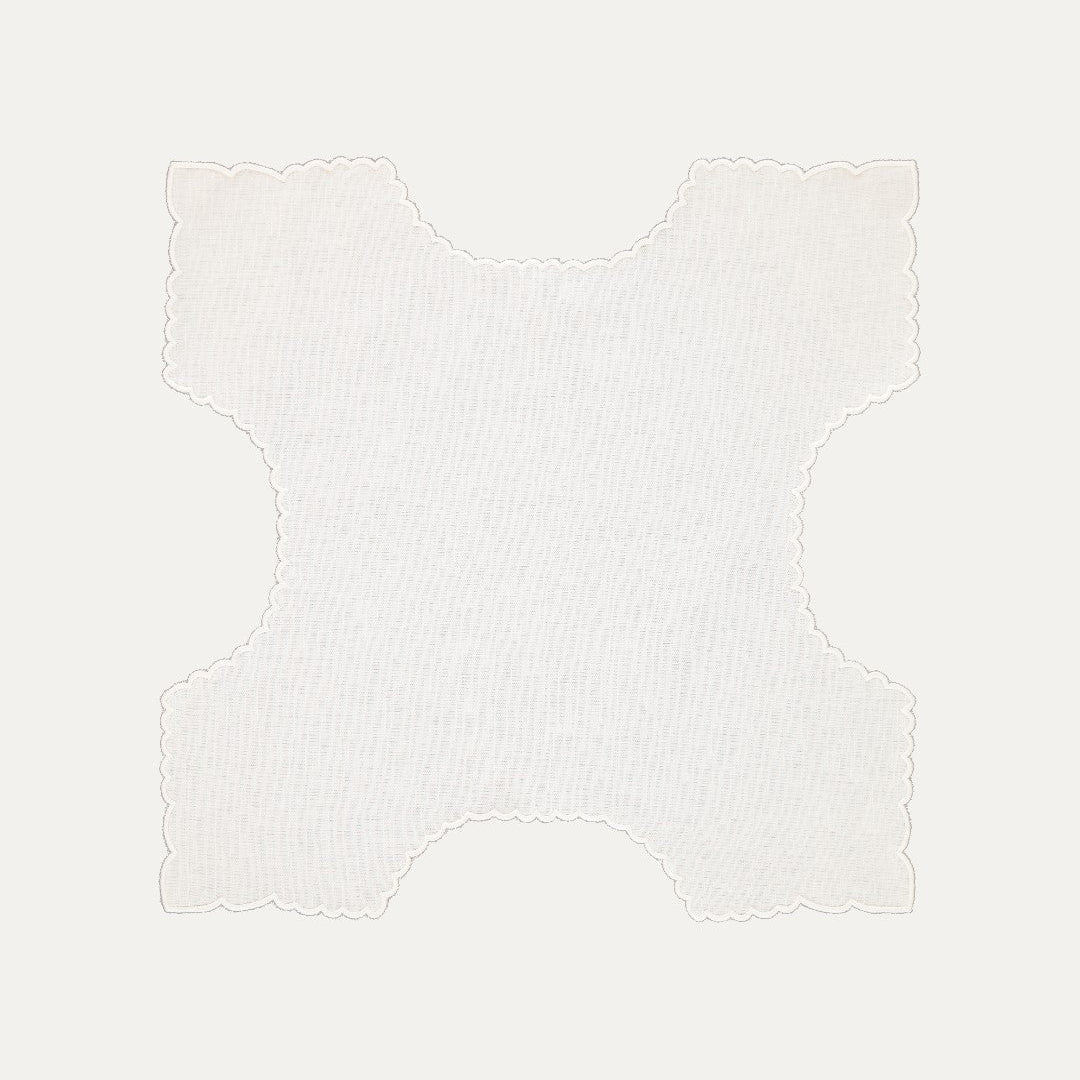 White-on-White Bread Basket Cloth