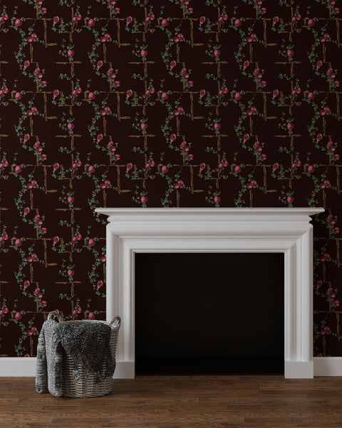 Coco - Wallpaper - Fuchsia on Brick