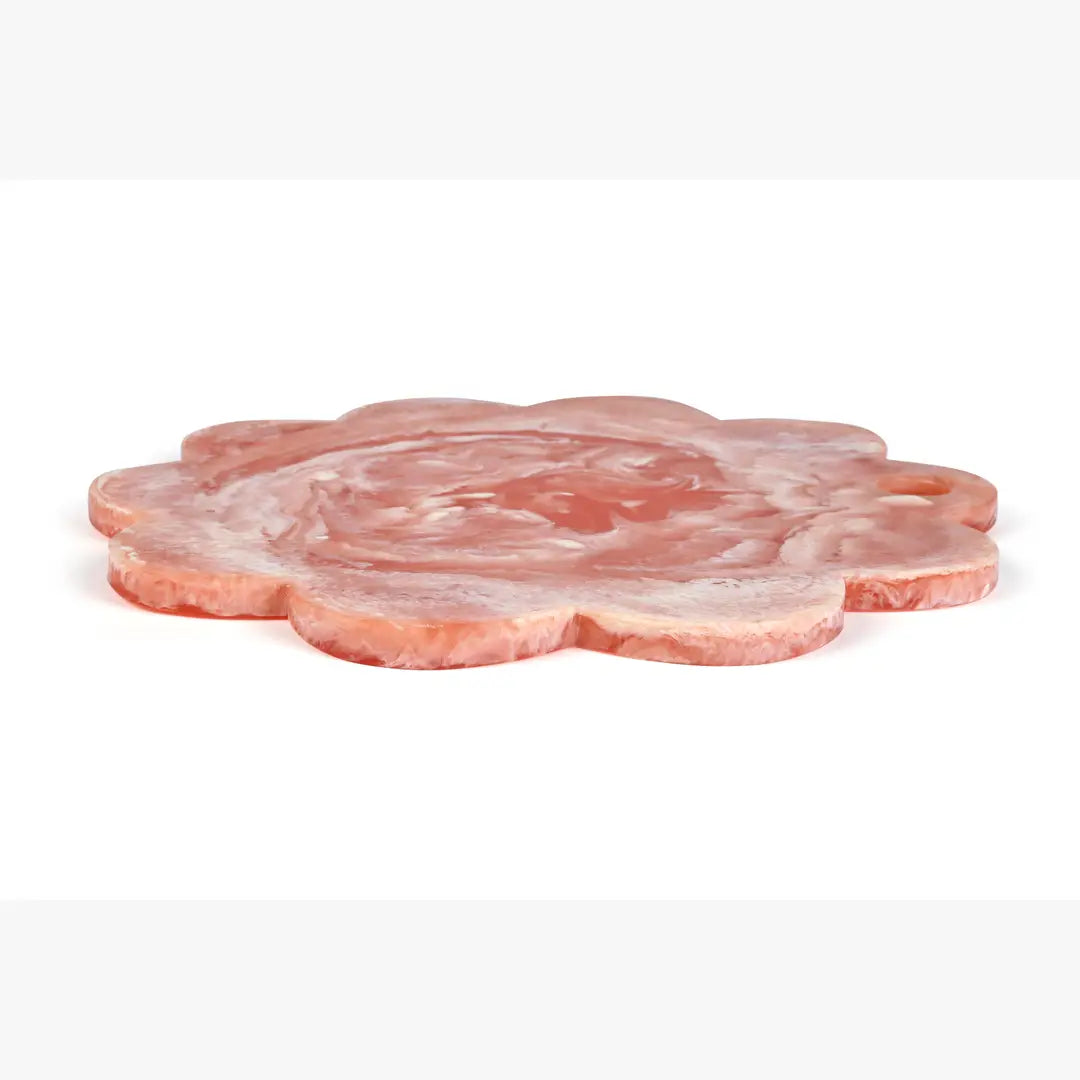 Scallop Resin Cheese Charcuterie Board,Pink  - 12 Inches