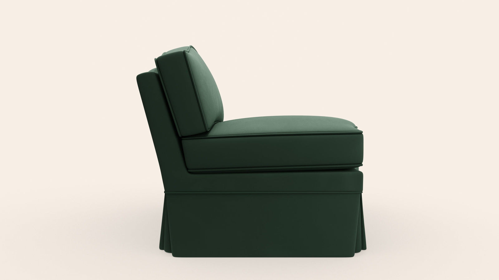 Felix Slipper Chair, Olive Linen