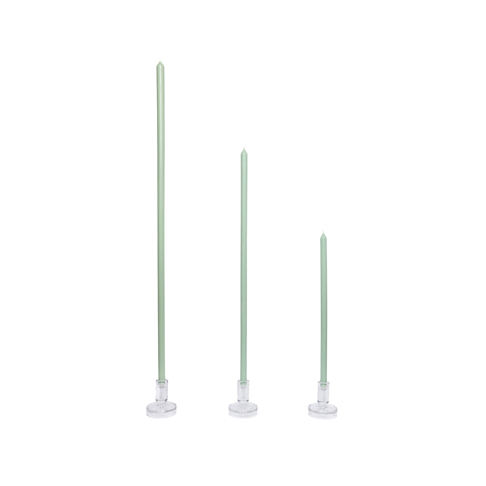 Minty Tapered METRE Candle Pair