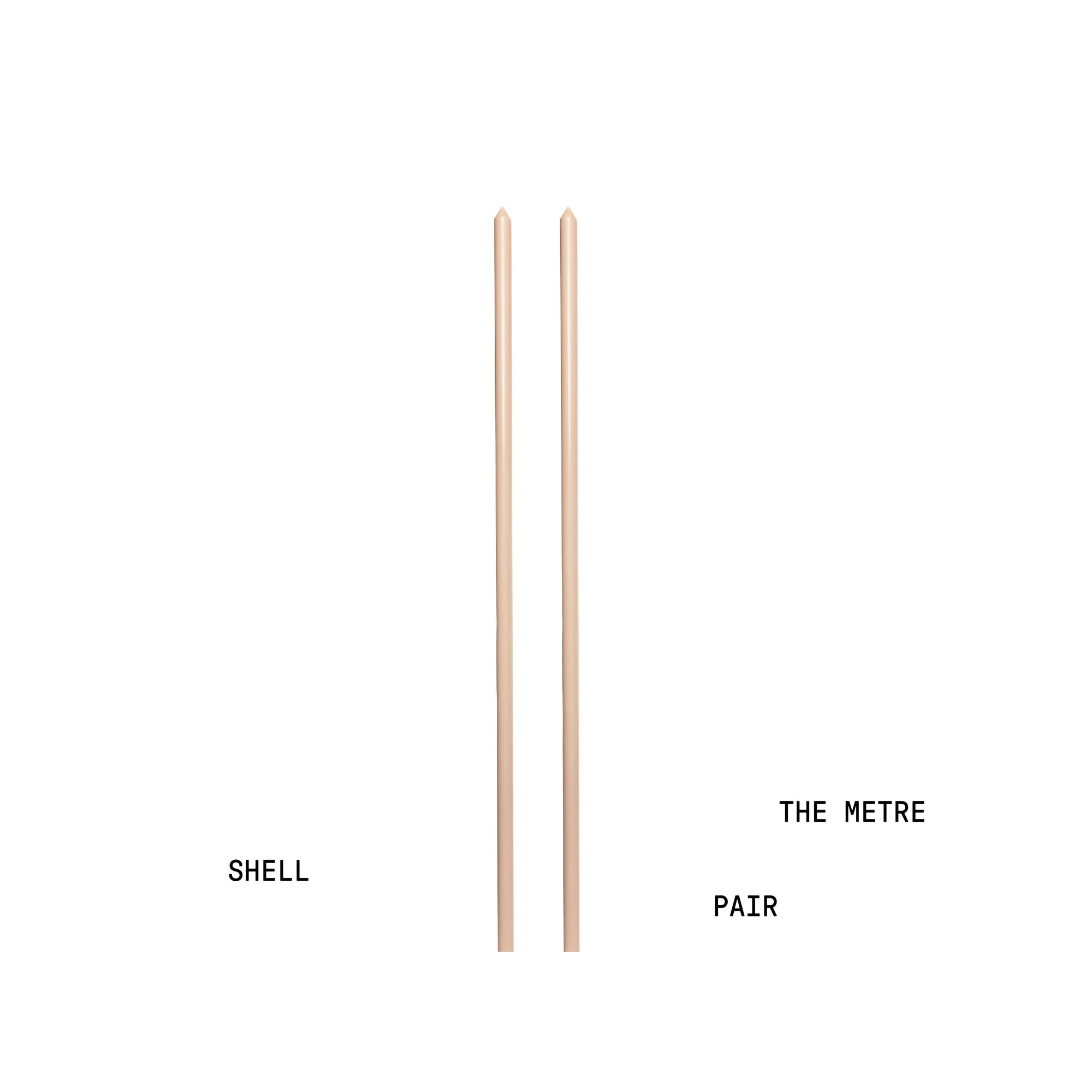 Shell Tapered METRE Candle Pair
