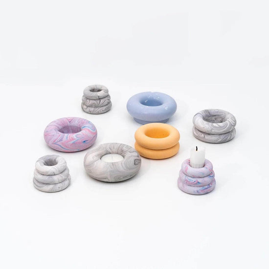 Baby Pink Triple O Candleholder