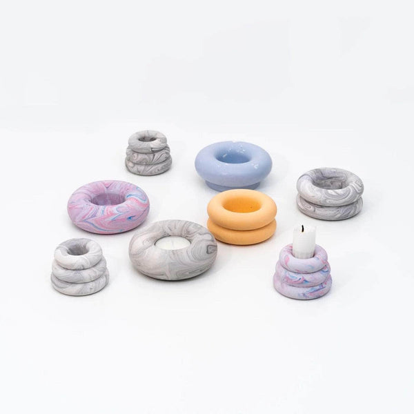 Baby Pink Triple O Candleholder