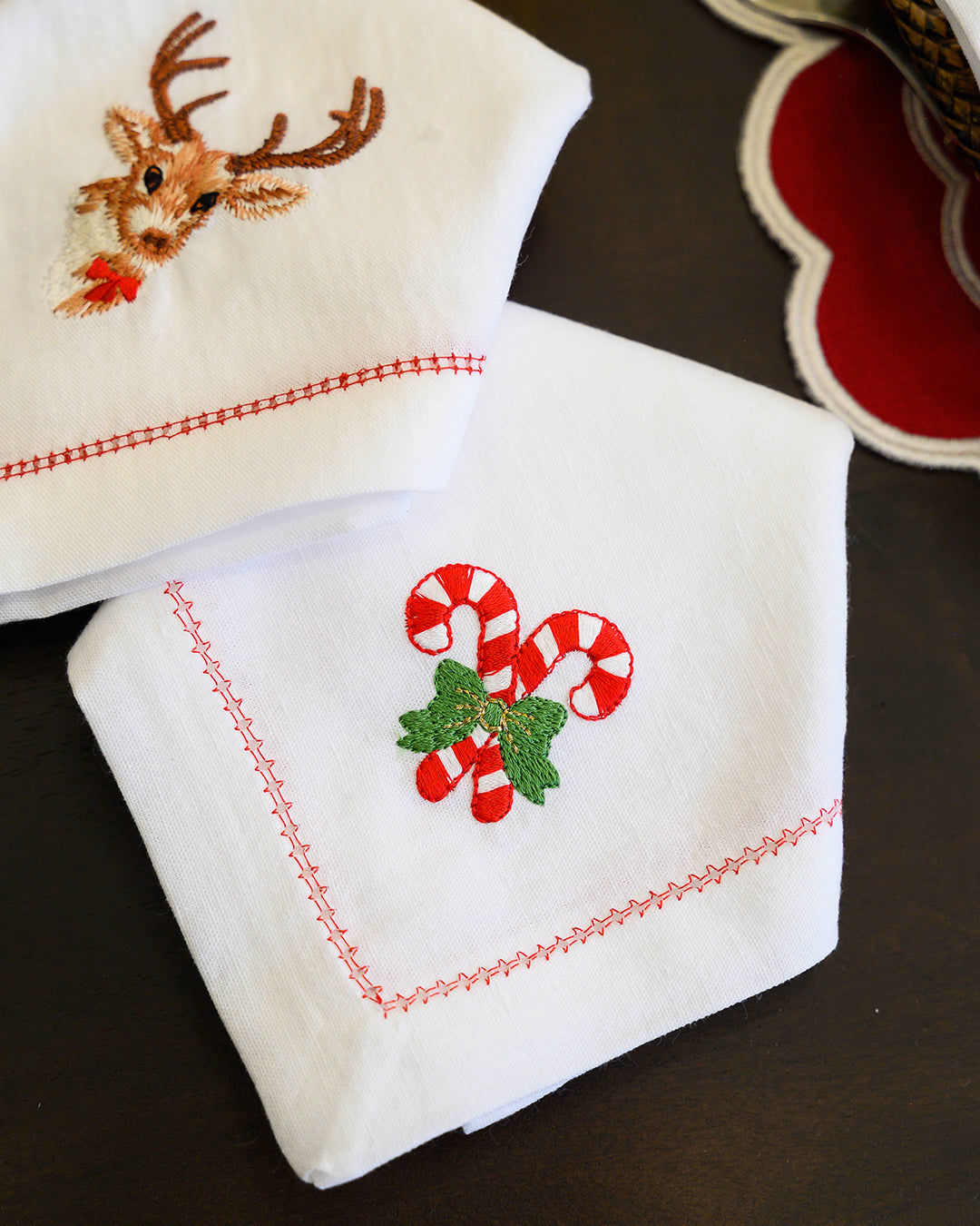 Christmas Candy Cane Napkin