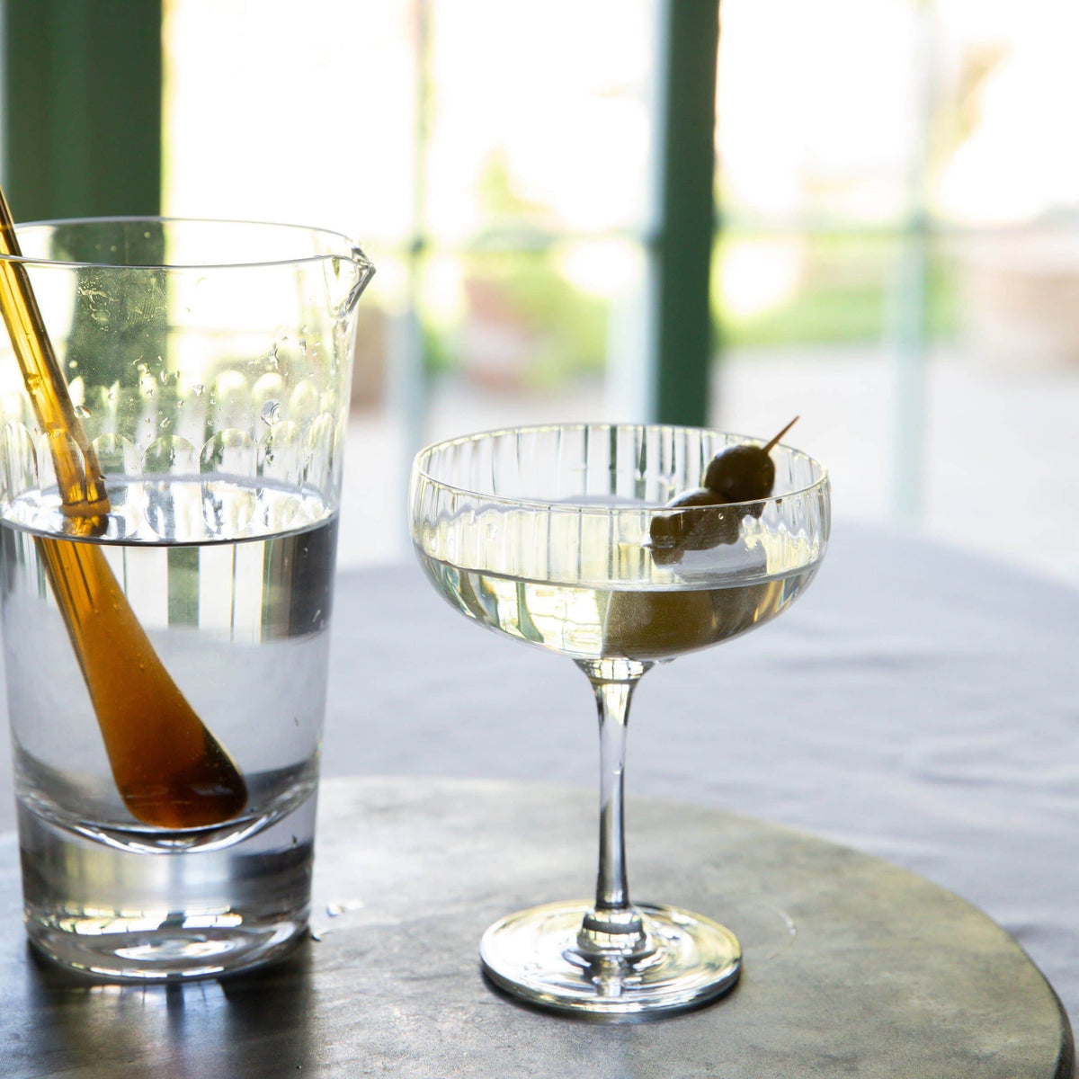 Crystal Cocktail Glasses with Ripple Design