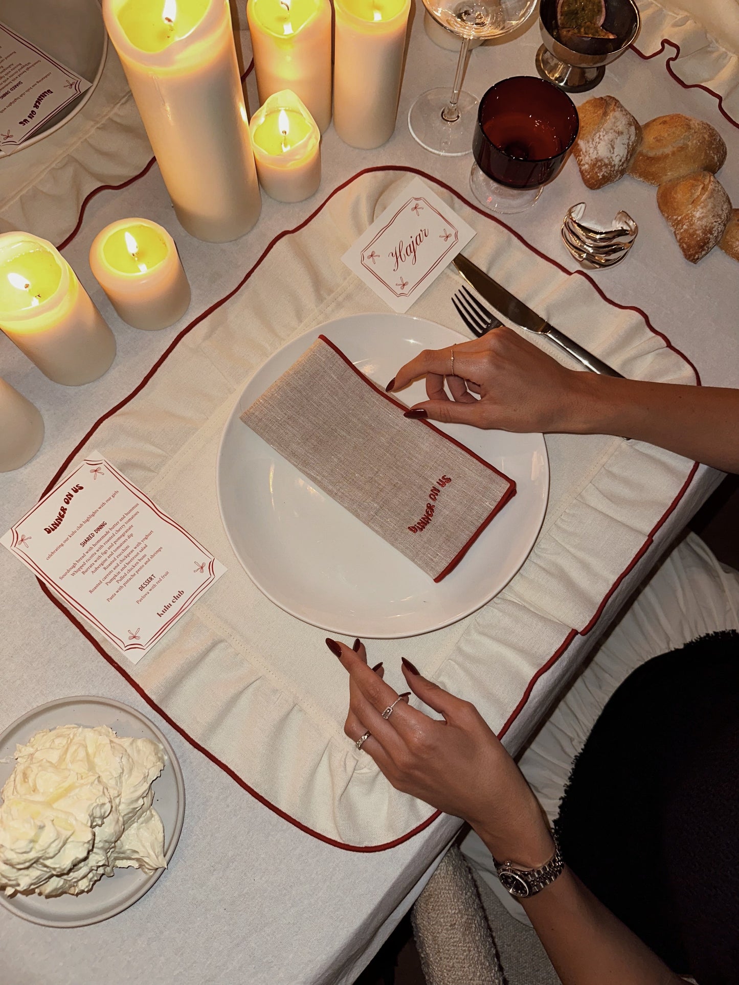 Dinner On Us Linen Napkins - Set of 2