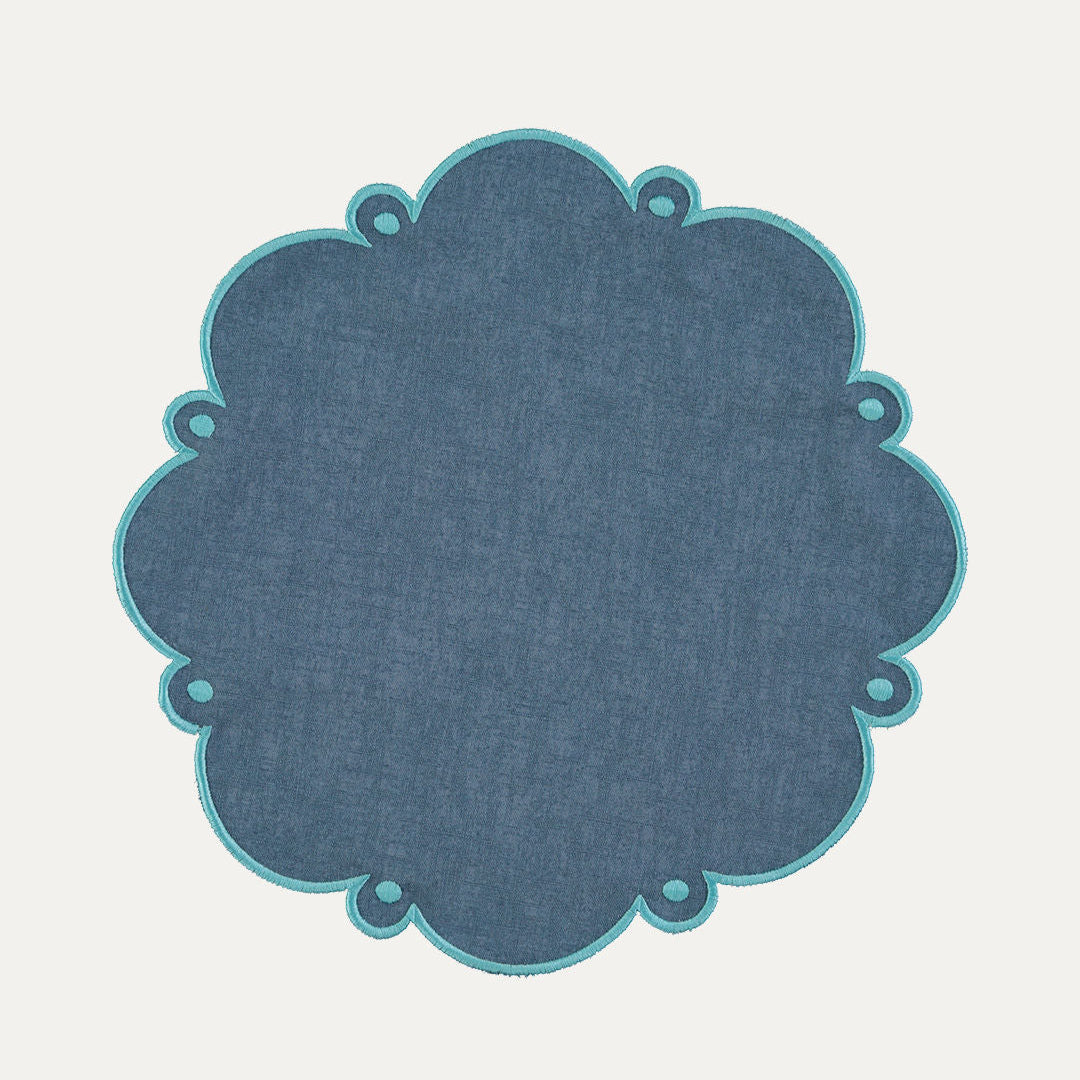 Viana Placemat, Dark Blue with Light Blue