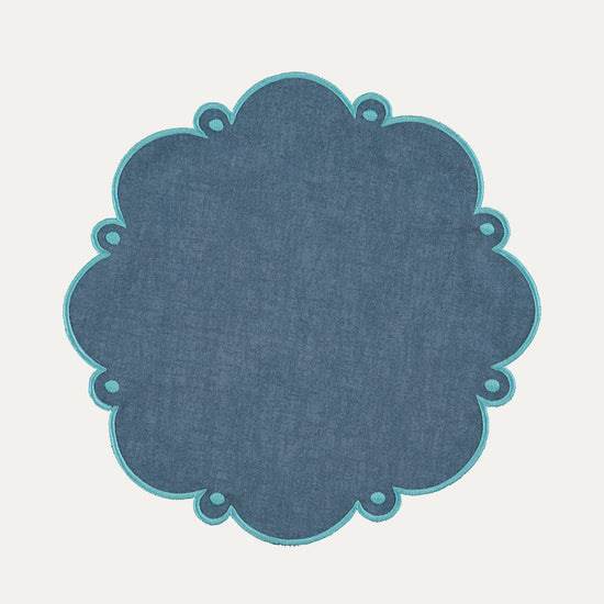 Viana Placemat, Dark Blue with Light Blue