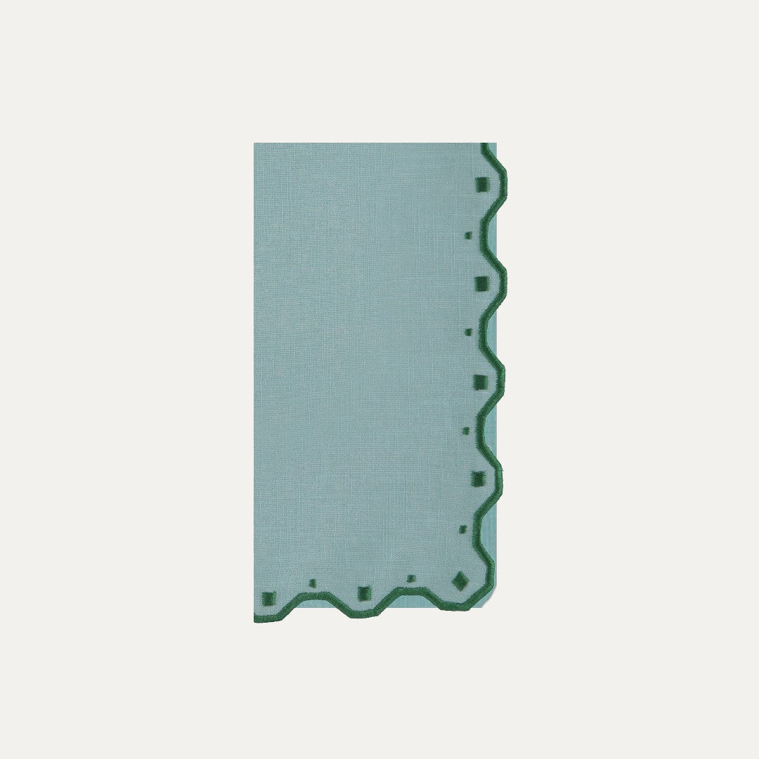Porto Napkin, Blue with Green