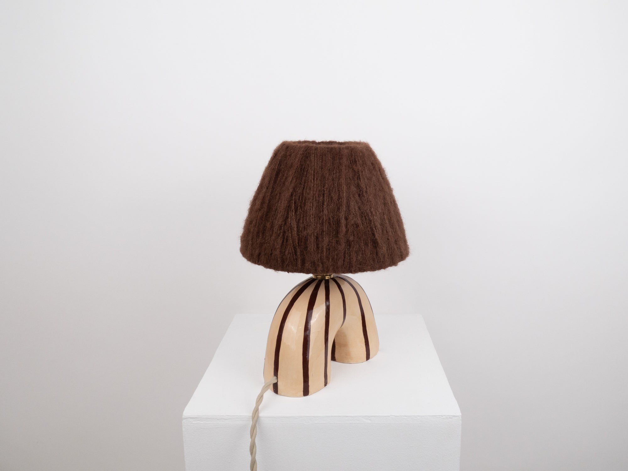 'Me' Table Lamp - Brown Stripes