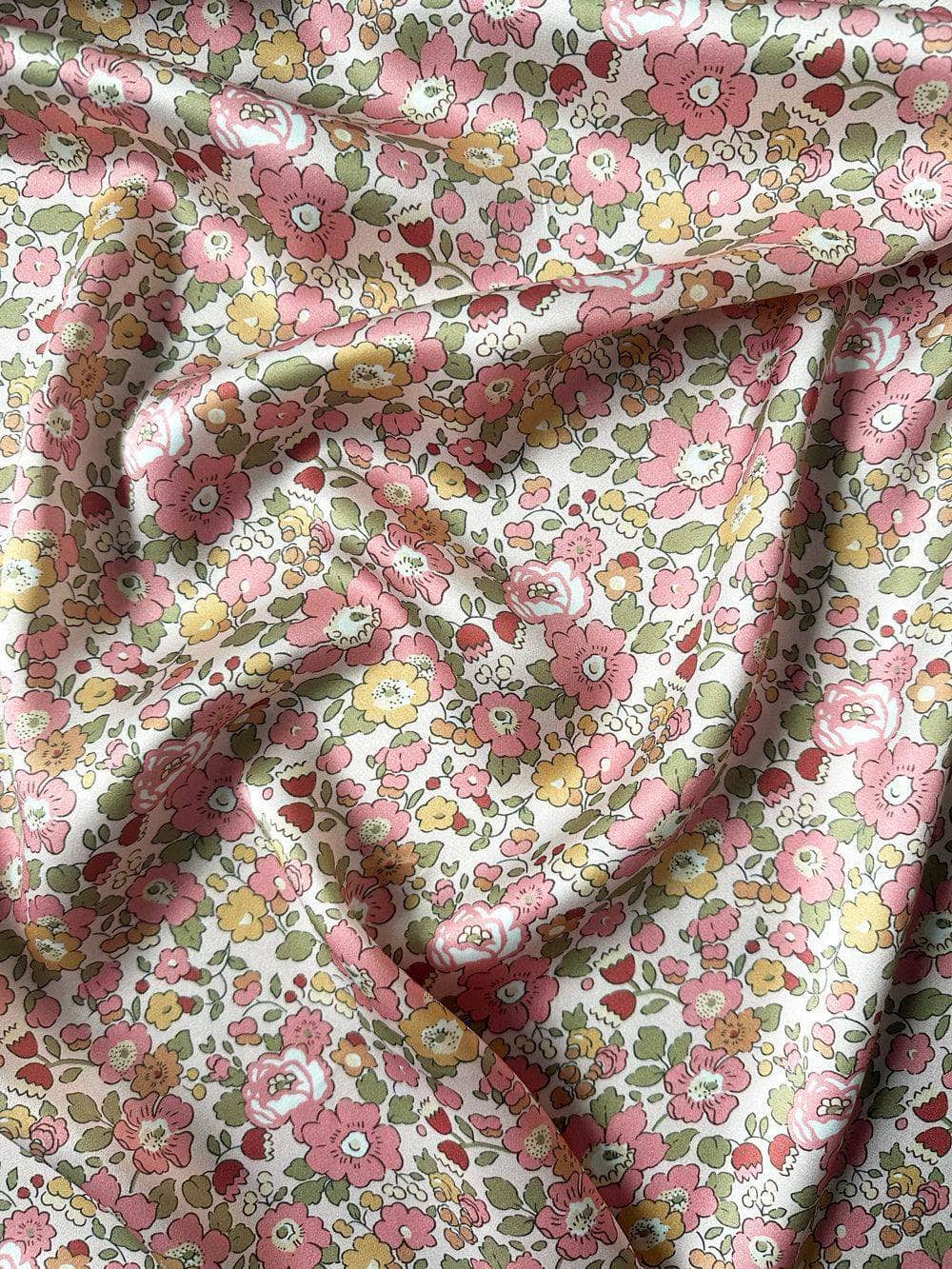 Silk Pillowcase Made With Liberty Fabric Betsy Field Dusky Pink