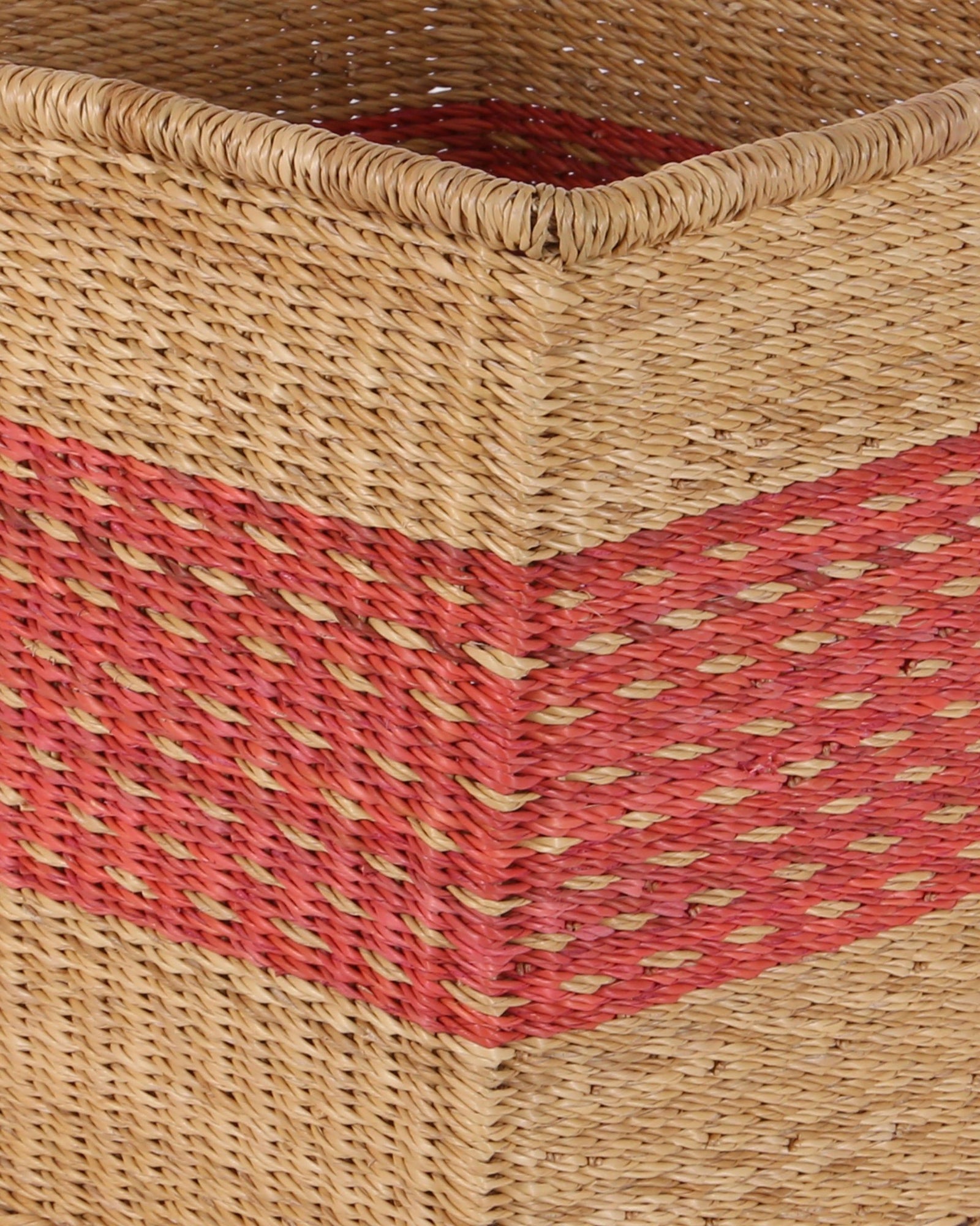 ABEEKU: Orange and Natural Square Storage Basket