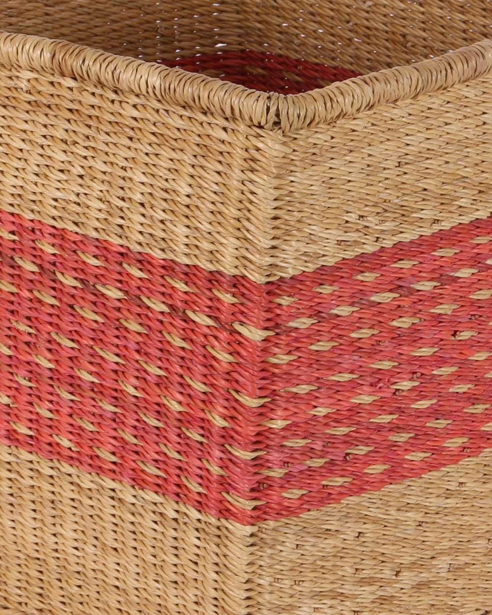ABEEKU: Orange and Natural Square Storage Basket