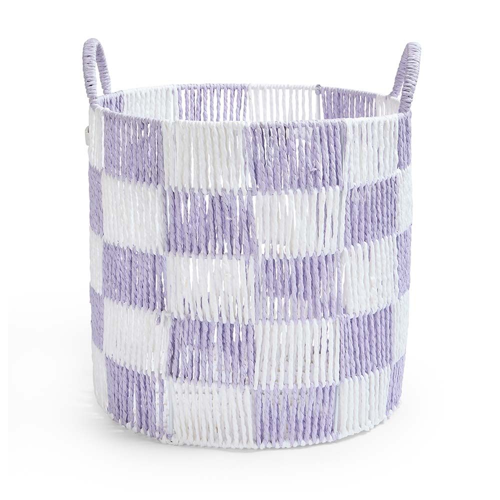 Checkerboard Storage Basket Large - Lilac