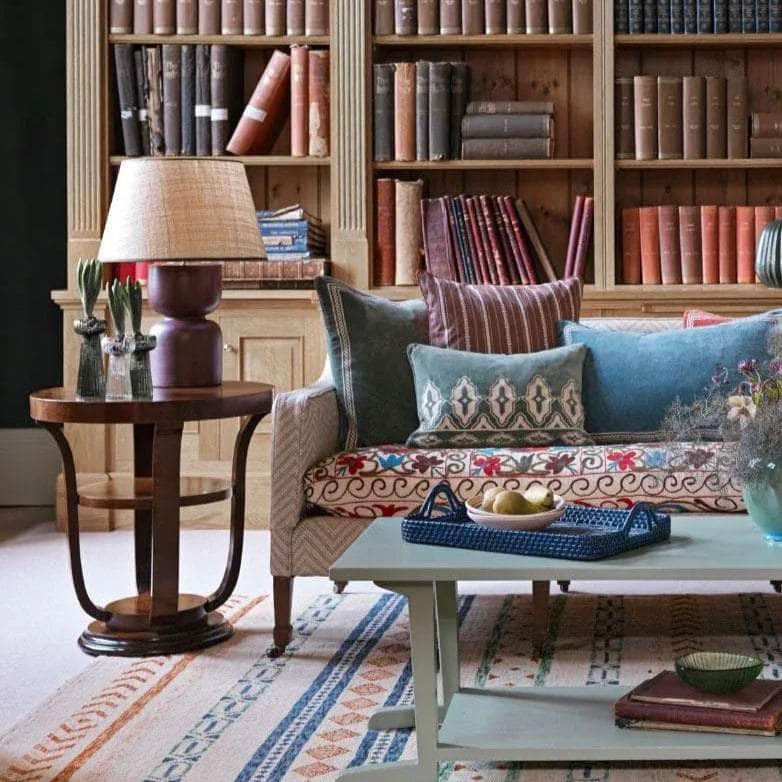 Tara Embroidered Velvet Cushion - Forest Green