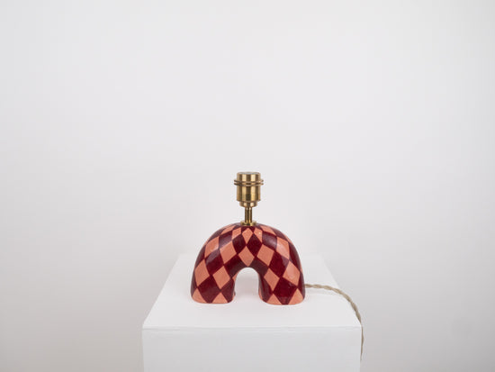 'Me' Table Lamp - Maroon Diamonds