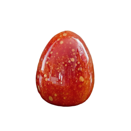 Anthologist Glass Easter Egg, Red and Gold, Large