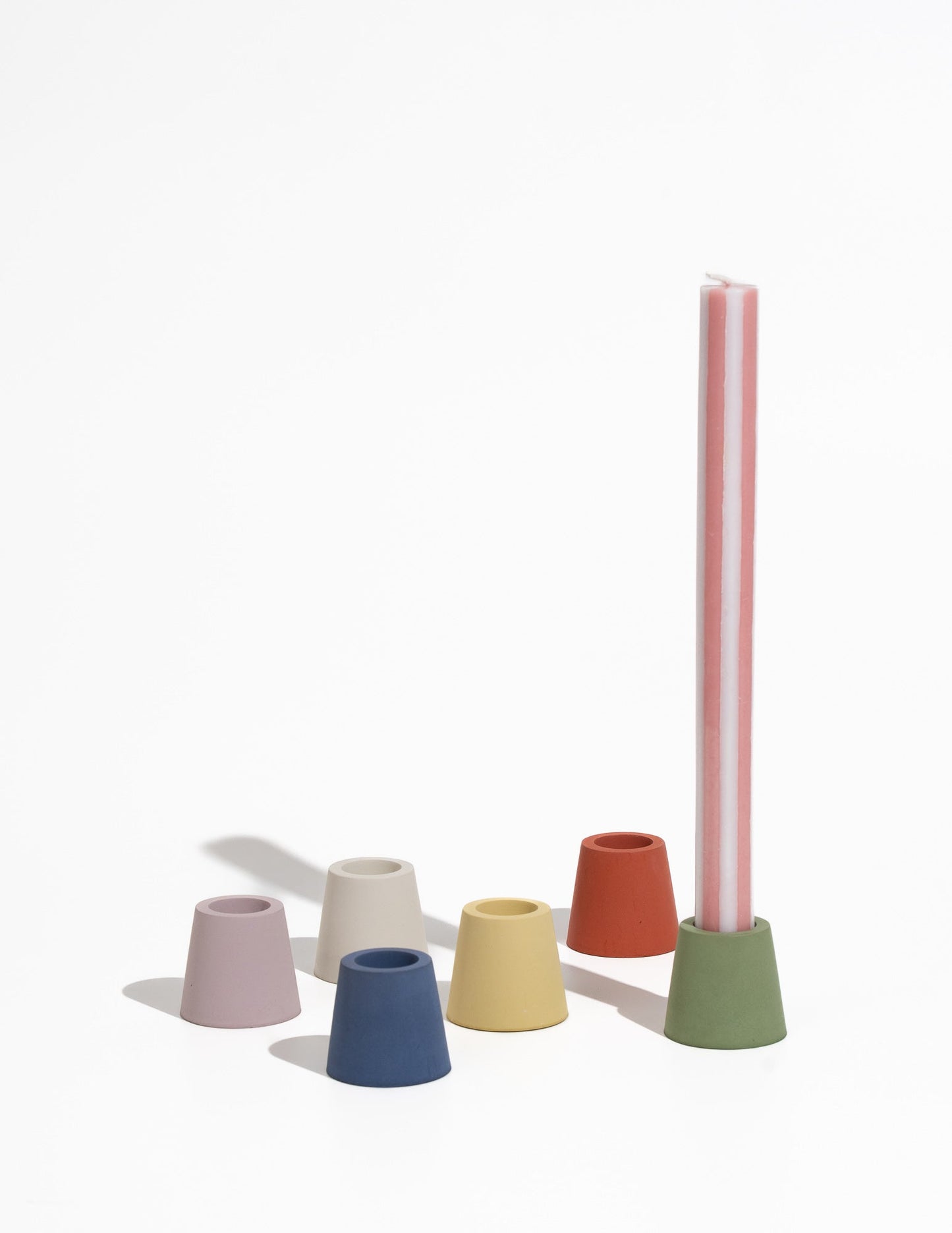 Stump Candle Holder - Light Grey