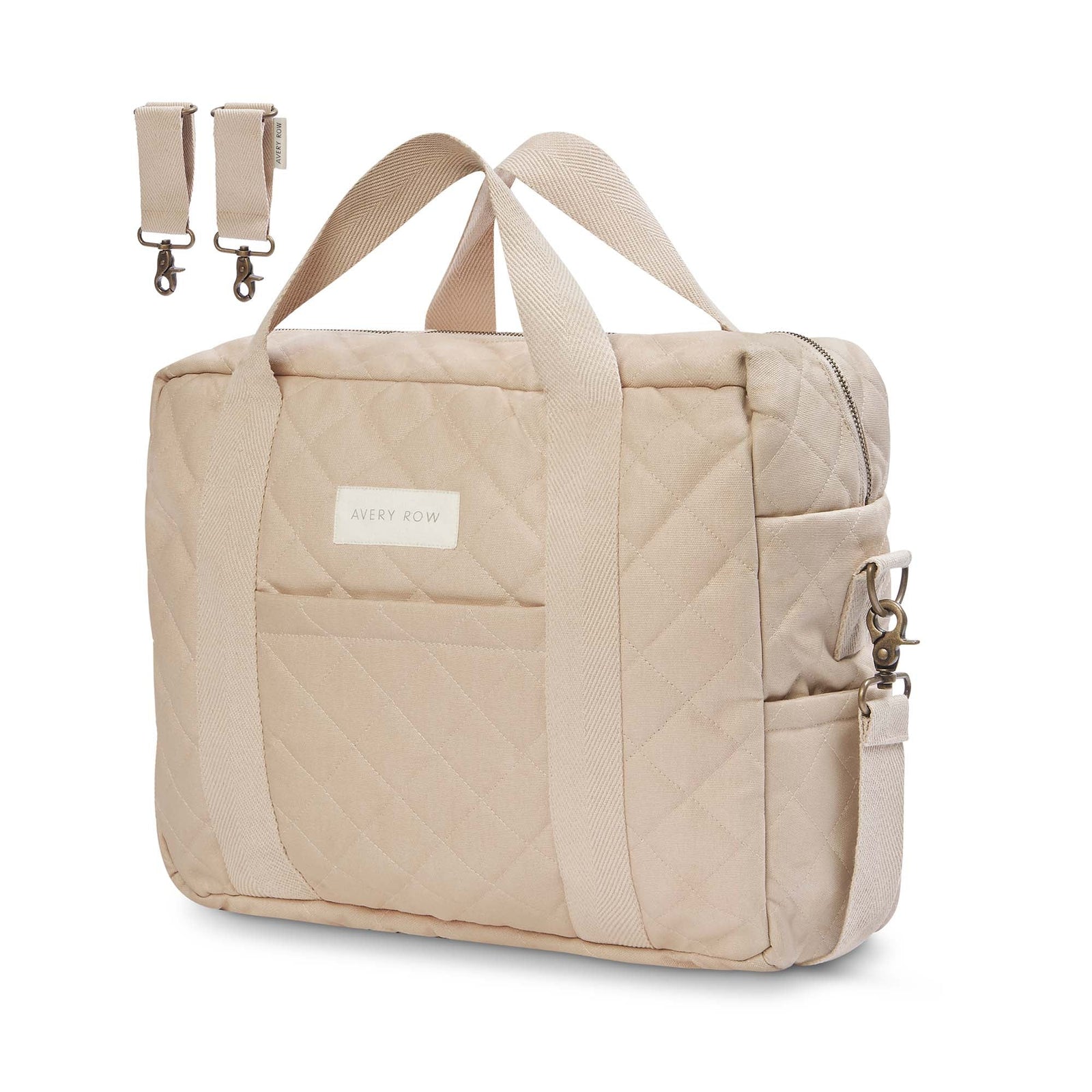Baby Changing Bag - Natural (With Pram Clips)