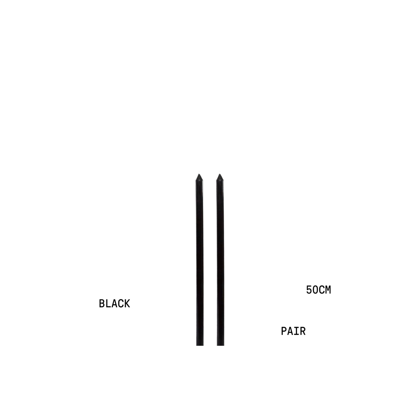 Black Tapered METRE Candle Pair