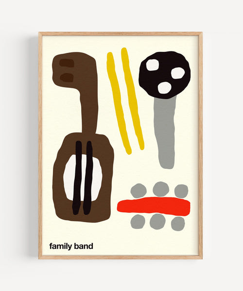 Family Band Print - Cream