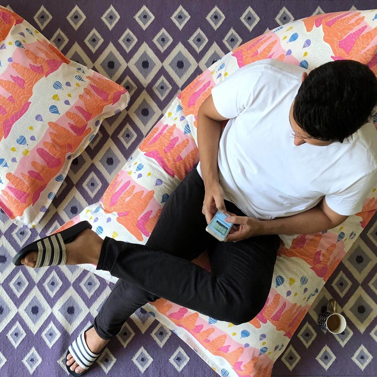 Evil Eye Flatweave Rug - Lavender