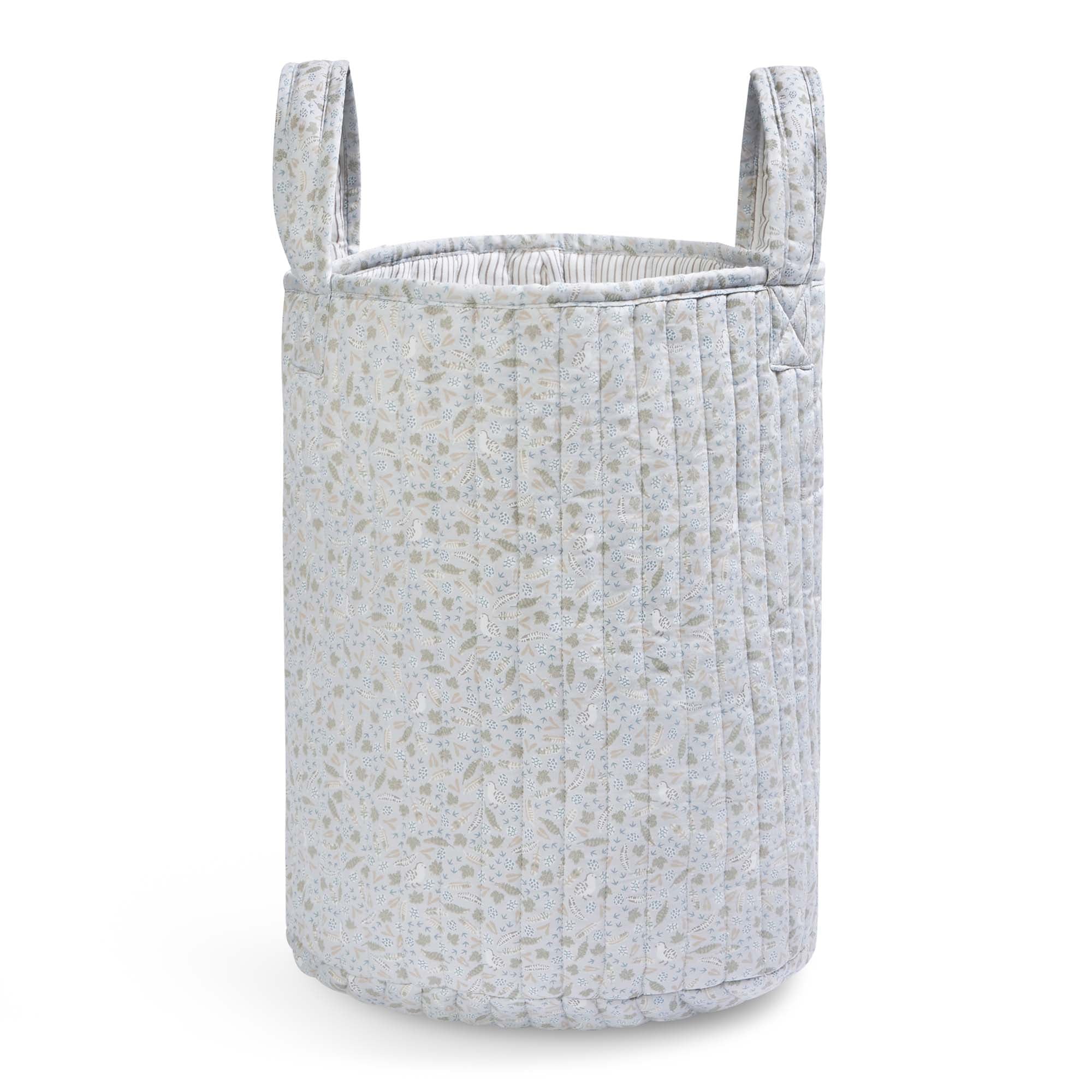 Large Quilted Storage Basket - Nature Trail / Stripe