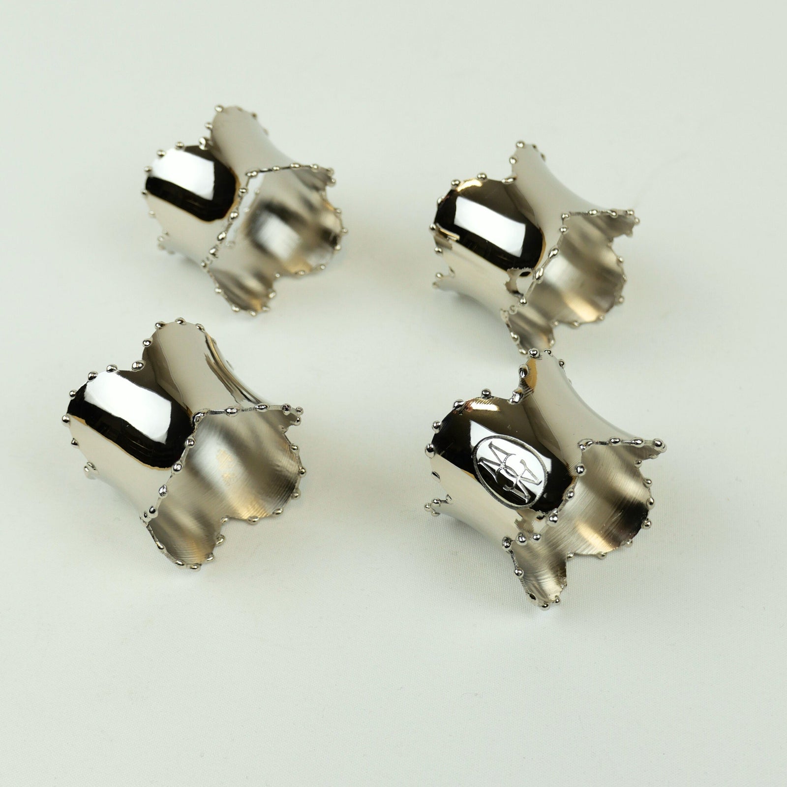Nickel Napkin Ring Scalloped Set of 4