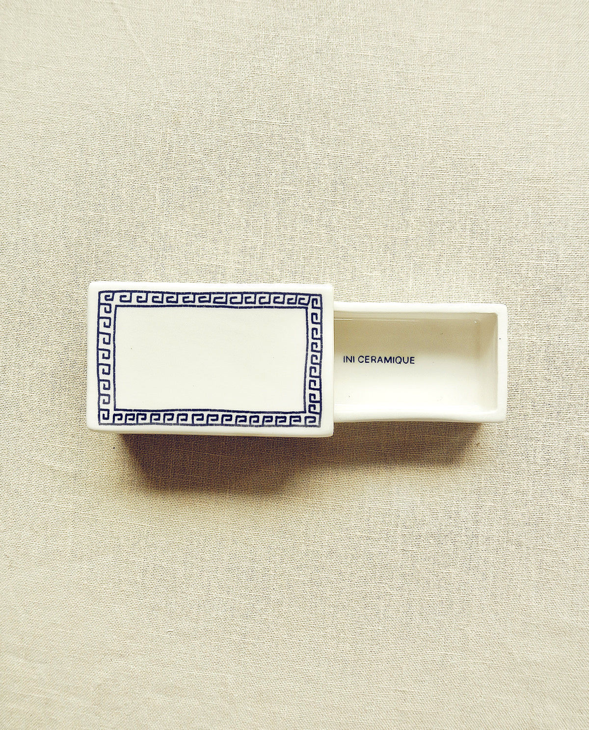 ‘Greek Pattern’ Ceramic Matchbox