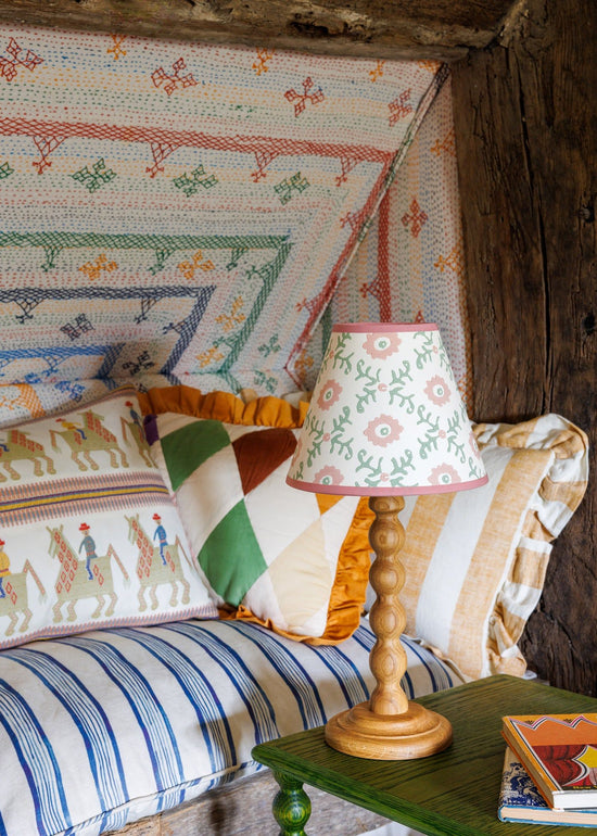 Folk Flower Lampshade - Pink / Green