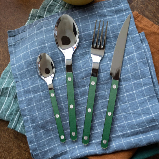 Bistrot Vintage Pearly 5pc Cutlery Set, Dark green