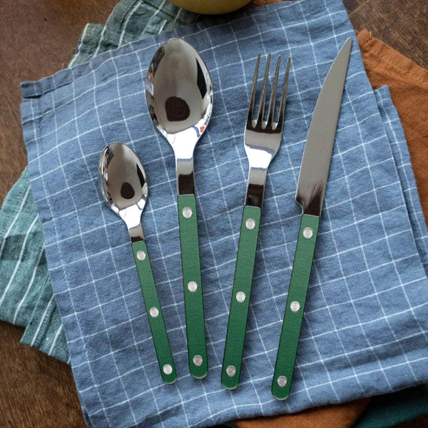 Bistrot Vintage Pearly 5pc Cutlery Set, Dark green