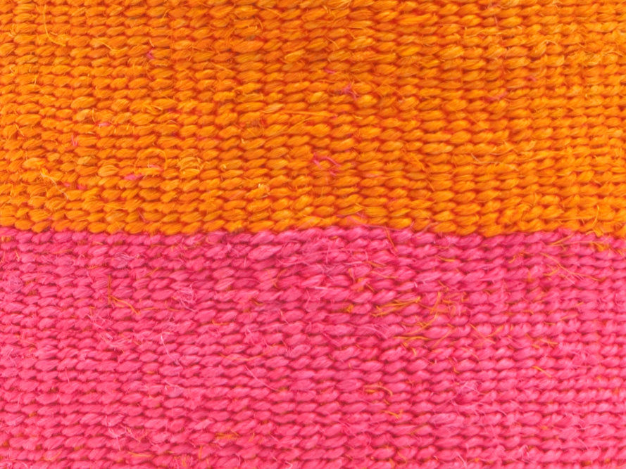 KALI: Orange & Neon Pink Duo Colour Block Woven Basket
