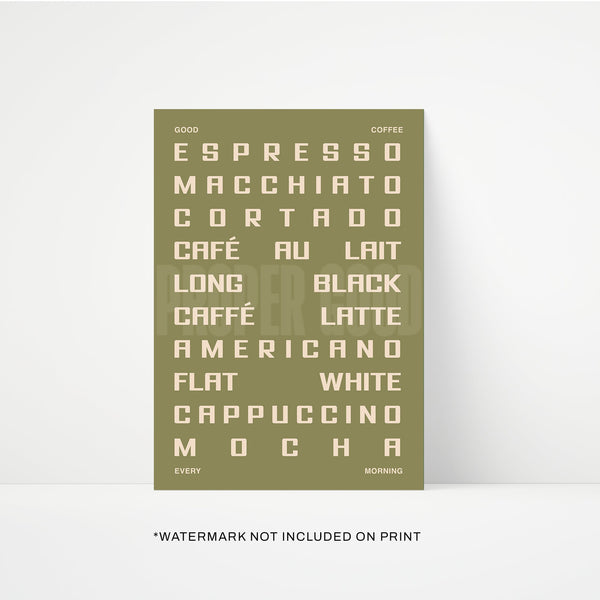 Coffee Guide Print