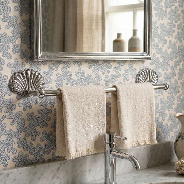 Shell Towel Rack, Polished Chrome